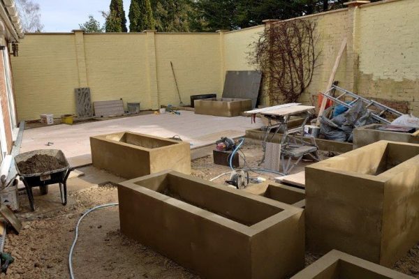Planters rendered ahead of paving