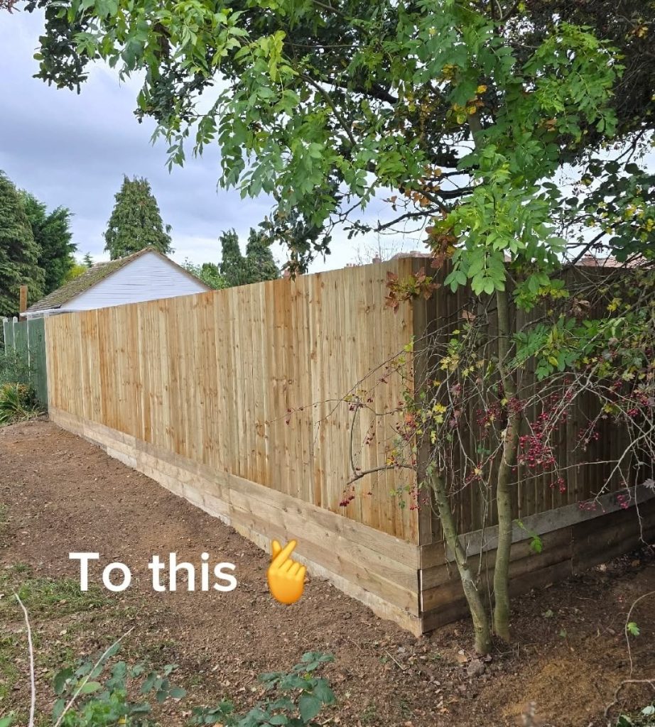 New feather edge fence after installation