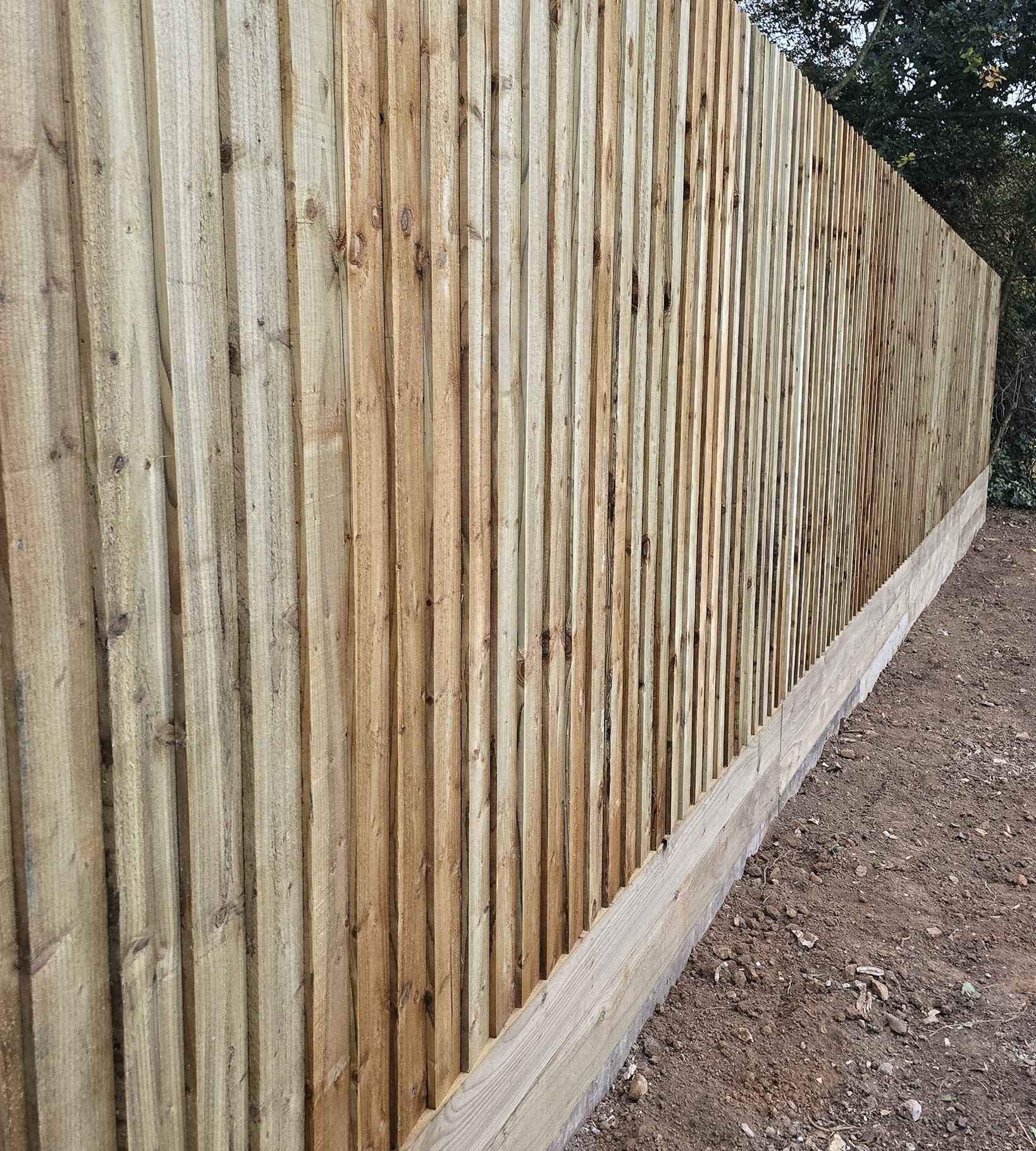 Oak Post Feather Edge Fencing